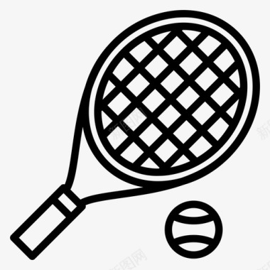 网球运动器材33直线型图标