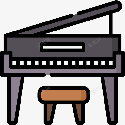 钢琴艺术设计29线性颜色svg_新图网 https://ixintu.com 钢琴 艺术设计 线性 颜色