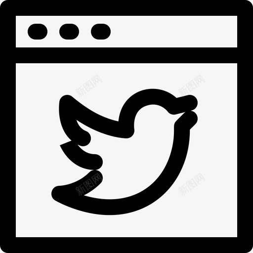 Twitter网络和通信7线性svg_新图网 https://ixintu.com Twitter 网络 通信 线性