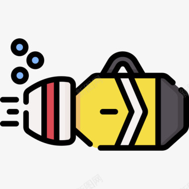水下滑板车未来主义技术26线性颜色图标