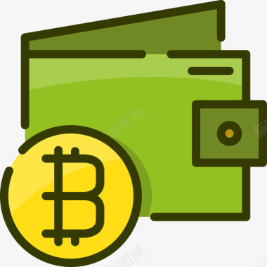 比特币钱包比特币3线性颜色图标
