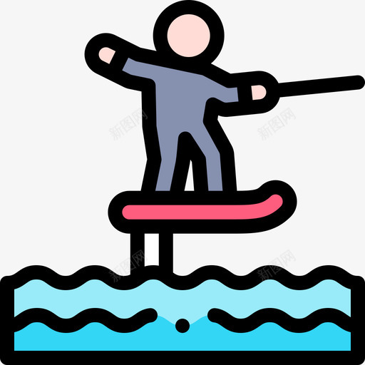 水翼艇水上运动3线性颜色svg_新图网 https://ixintu.com 水翼艇 水上运动 线性 颜色