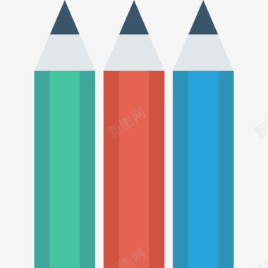 彩色铅笔婴儿163扁平图标