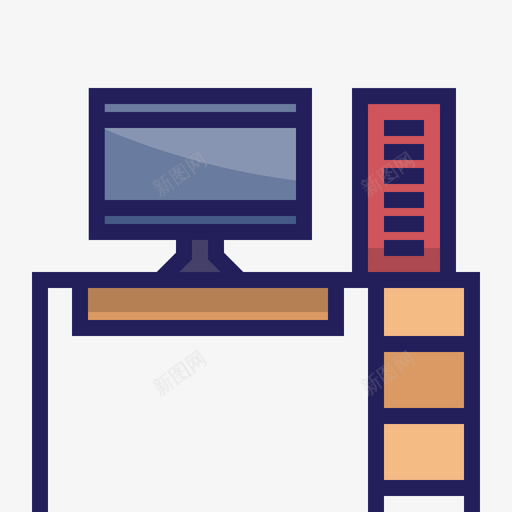 台式电脑家用家具16线性颜色svg_新图网 https://ixintu.com 台式电脑 家用 家具 线性 颜色