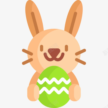 复活节兔子复活节19日平铺图标