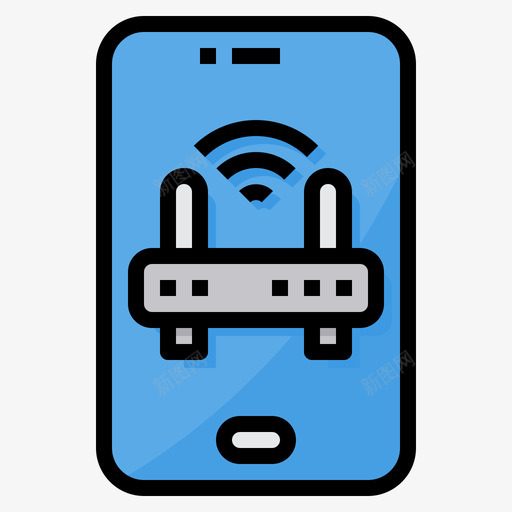 Wifi智能手机技术8线性颜色svg_新图网 https://ixintu.com Wifi 智能 手机 技术 线性 颜色