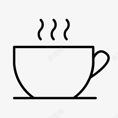 热咖啡带盘子热饮料蒸汽图标