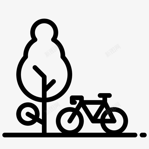 自行车绿色能源3线性svg_新图网 https://ixintu.com 自行车 绿色 能源 线性