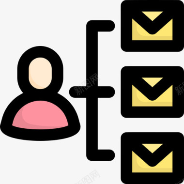 邮寄网络和通信4线性颜色图标