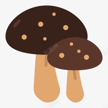 蘑菇营养25扁平图标