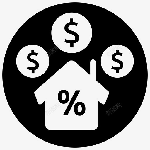 买房住房贷款利息svg_新图网 https://ixintu.com 买房 房地产 住房贷款 利息 房产