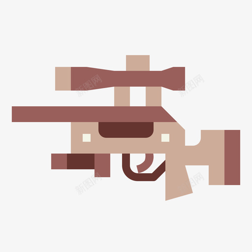 狙击手13号枪扁平svg_新图网 https://ixintu.com 狙击手 13号枪 扁平