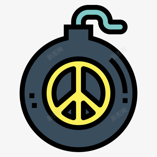 炸弹和平8线性颜色svg_新图网 https://ixintu.com 炸弹 和平 线性 颜色