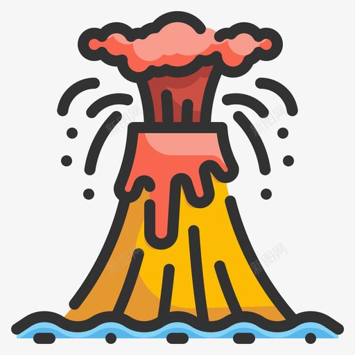 火山气候变化41线性颜色svg_新图网 https://ixintu.com 火山 气候变化 线性 颜色