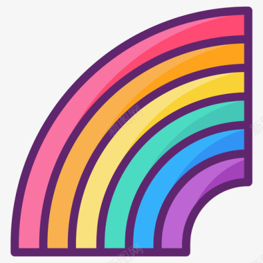 彩虹lgbt图标线性颜色图标
