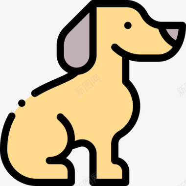狗instagram突出故事宠物线性颜色图标