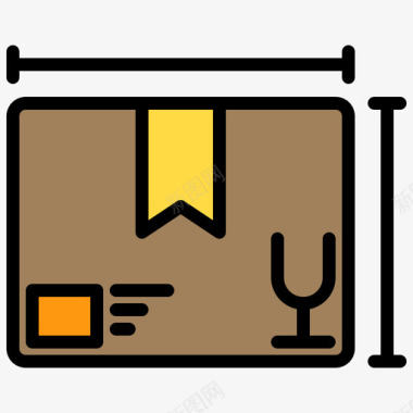箱交货和交货1线颜色图标