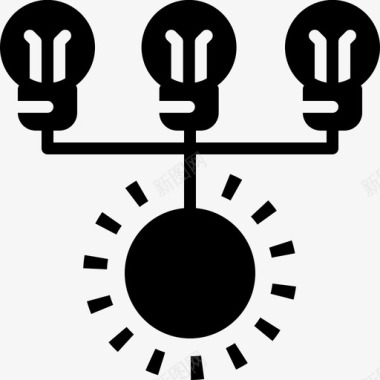 太阳能量生态电力图标