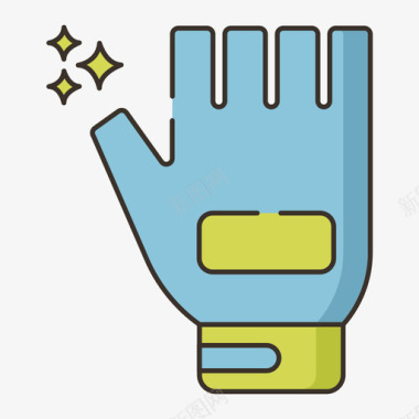 手套80年代怀旧1线性颜色图标