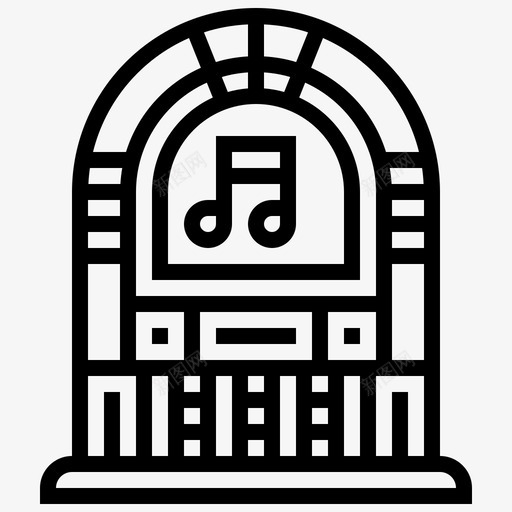 自动点唱机摇滚乐40线性svg_新图网 https://ixintu.com 自动 动点 唱机 摇滚乐 线性