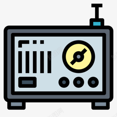 收音机收音机16线性颜色图标