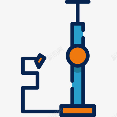 气泵自行车配件4线颜色图标