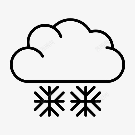 云雪花冷凉svg_新图网 https://ixintu.com 雪花 假日 电影院 轮廓