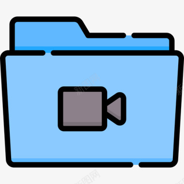 视频文件夹音频和视频27线性颜色图标