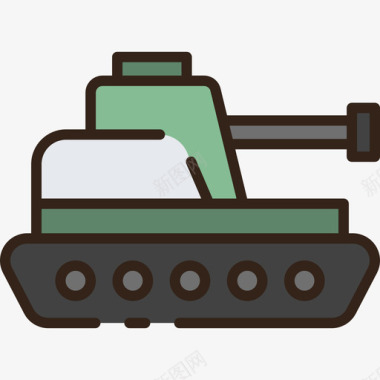 坦克军用73线性颜色图标