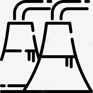 核电站能源和电力8线性图标