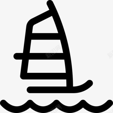 风帆水上运动4直线型图标