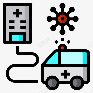救护车预防和护理1线性颜色图标