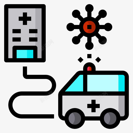 救护车预防和护理1线性颜色svg_新图网 https://ixintu.com 救护车 预防 护理 线性 颜色