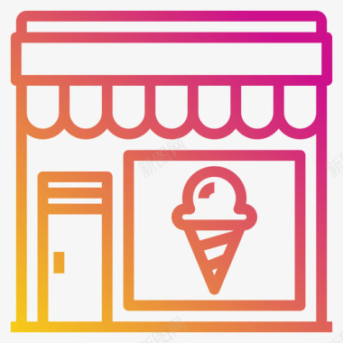 冰淇淋筒44号店梯度图标