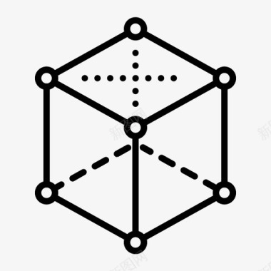 节点几何体三维锚定图标