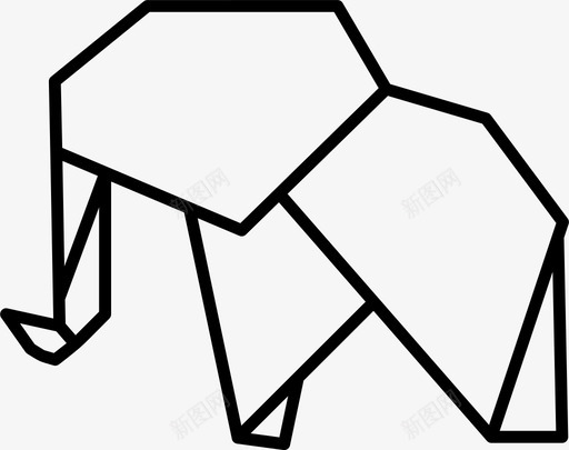 折纸动物大象svg_新图网 https://ixintu.com 动物 折纸 大象 野生 鸟类