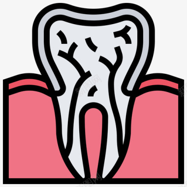 牙齿人体器官17线状颜色图标