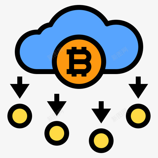 云比特币154线性颜色svg_新图网 https://ixintu.com 比特 线性 颜色