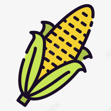 玉米营养24线性颜色图标