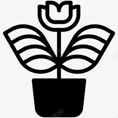 花自然植物盆图标