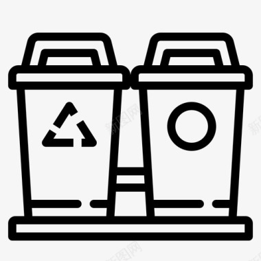 垃圾箱公共服务5线性图标