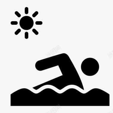 游泳沙滩人图标