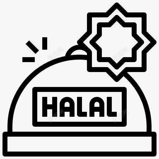 HalalRamadan34线性svg_新图网 https://ixintu.com Halal Ramadan 线性