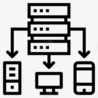 服务器数据传输3线性图标