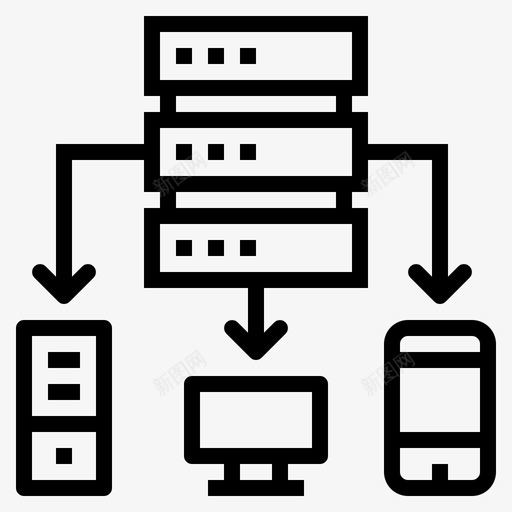 服务器数据传输3线性svg_新图网 https://ixintu.com 服务器 数据传输 线性