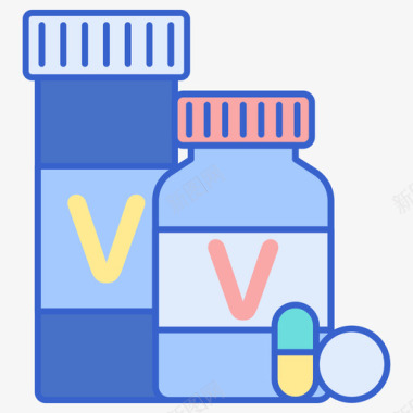 维生素药物1线性颜色图标