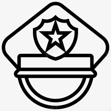 警察帽警察局5直系图标