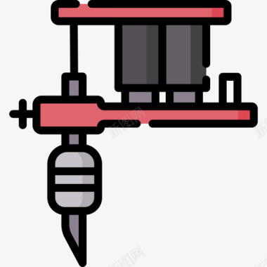 纹身机艺术设计29线性颜色图标
