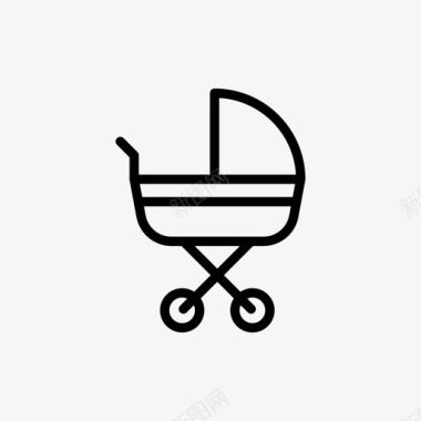 婴儿车马车舒适图标
