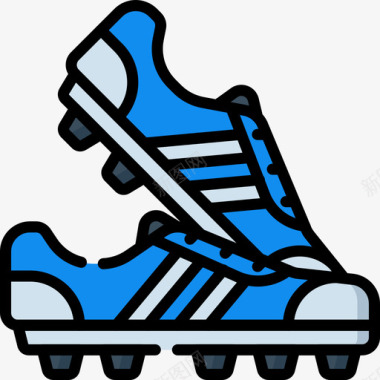 足球鞋足球107线性颜色图标